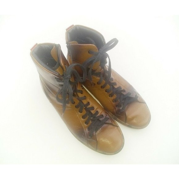 Hugo Boss Mens Sneakers Brown Yellow 